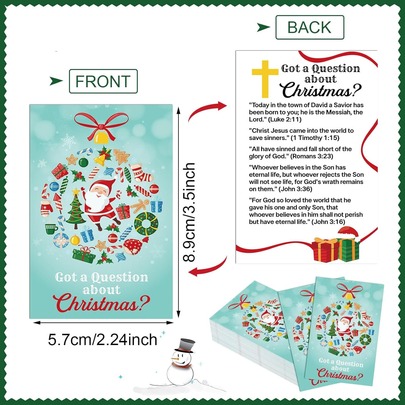 30 Piezas/10 Piezas Tarjeta de Folleto del Evangelio de Navidad, Tarjeta de Salvación, Postal Sagrada de Bolsillo, ¿Tienes una Pregunta sobre la Oración de Navidad?, Postal Inspiradora Cristiana con Versículos Bíblicos, Marcapáginas como Regalo Cristiano