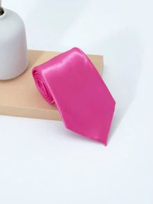 1 corbata de hombre, corbata de unicolor con cara fresca, de moda, simple y versátil, adecuada para bodas, celebraciones y trajes diarios, apta para todas las estaciones