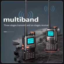 Baofeng UV-K61 Radioaficionado portátil bidireccional de largo alcance, multibanda, inalámbrico, frecuencia de escaneo AM 999CH, banda aérea - Negro - Ver 4