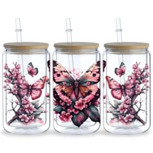 2D Flat Butterfly UV DTF Transfer Stickers - Suitable For Cups, Bottles, Stationery, Crafts, DIY Artwork - Easy To Apply, Durable, Homemade Decorations (Cup Not Included)