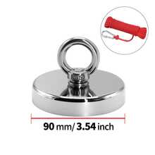 48mm-90mm Heavy Duty Magnetic Hooks Set, Includes Single-Sided Suction Cup Hooks And 1000cm Rope With Clasp, Commonly Used For Outdoor Lawn, Old Metal Recycling, River Salvage Fishing Magnets, Retrieving Keys, Practical Metal Detector - Durable Polished Metal Craft