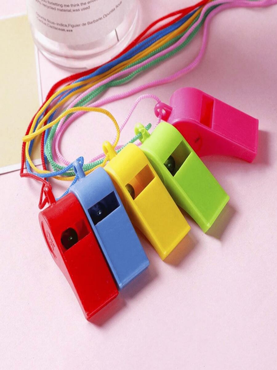 15 pezzi/confezione Fischietti da gioco sportivo, forniture da cheerleading, fischietti da arbitro, fischietti in plastica per tifosi (colore casuale) - Multicolore - Visualizzare 1
