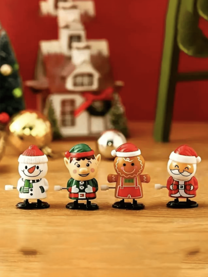 Christmas Wind Up Walking Toys Set | Funny Jumping Elf Snowman Santa | Festive Desktop Decor Gift For Party Home(Some Colors Are Random)
