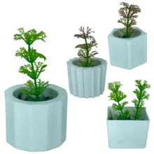 Kit Decorativo - 4 Mini Vasinhos Decorativos com Plantinhas Artificiais - Branco - Visão 8
