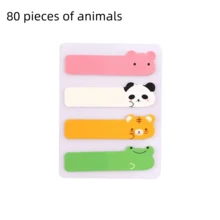 80/160/320pcs Random Color Vintage European Style Cute Cartoon PET Creative Memo Stickers, Student Marking Index Stickers, Office Supplies