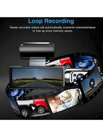 Dual Lens Dash Cam Night Vision, 1080P Front Embedded Cameras, Wide Angle Car DVR, 3.16" IPS Screen, 24 Hour Motion Sensor Parking Mode, 32GB Memory Card Loop Recording Battery Capacity 150mAh view 2