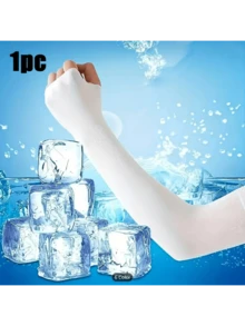 1pc UPF 50+ Sun Protection Sleeves - Stretch Fit For Outdoor Activities - 白色 - 查看 5