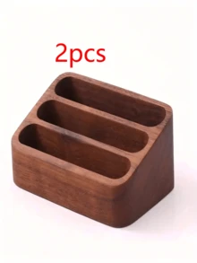 Wooden Desktop Business Card Display Stand, Memo Holder, Storage Box Wooden Office Card Organization Rack, Suitable For Office Desktop Storage, Desktop Display, Stand Mobile Phone, Stand Desk Accessories, Minimalist Style, Office And Home Finishing Design - Multicolor - View 15