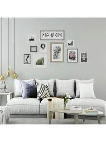 12 Pairs [24 Pcs] Nylon Picture Hanging Strips, No Drill Hooks, Frame Wall Art Ledge, Invisible Hook-And-Loop Glue, Double-Sided Wall Mounting