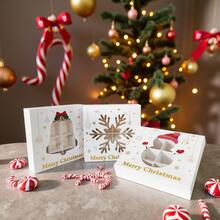 Christmas Gift Boxes With Festive Cut-Out Designs - Santa, Snowflakes, Trees, Gnomes & Bells - Perfect For Candy & Chocolate Treats - Holiday Party Favors, Christmas Decorations Home Decor Room Decor Winter