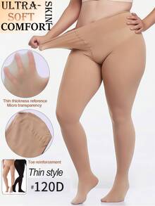 加强型女式80g性感打底裤，黑色尼龙高弹力打底裤，性感修身打底裤和紧身裤，女士薄款秋季打底裤，万圣节，秋季服装女装 - 黑色 - 查看 3