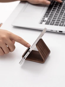 1 件懒人手机支架，木制复古办公桌装饰，餐桌、书桌和办公桌装饰，手机收纳架，兼容所有智能手机 - 彩色 - 查看 2