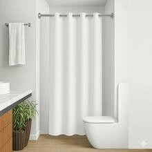 Waterproof PVC Shower Curtain, Anti-Mildew, 1.40 X 1.80 - 白色 - 查看 1