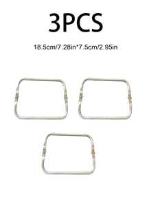 Square Aluminum Alloy Luggage Hardware Hinges, Cloud-Shaped Bag Clasp, Woven Bag Mouth Clip, Gold-Color Bag Clip For Women, Available In Multiple Sizes - Silver - View 18