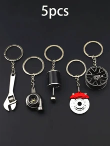 Car Parts Keychain Set, Metal Brake Disc, Gasket, Manual Gearbox, Piston, Rotor Engine Pendant,Car Key Ornament, Key Ring Strap Accessory,Party Gifts - Multicolor - View 9