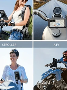 自行车摩托车手机支架，手机支架，吸盘式手机壳，自行车配件，车载手机支架，时尚设计，可伸缩，导航支架，旅行支架，360度旋转，可折叠便携手机支架，适用于所有手机，夹式手机支架，车载手机支架，直播必备，飞机旅行必备，旅行配件，度假，暑假，返校季 - 彩色 - 查看 5