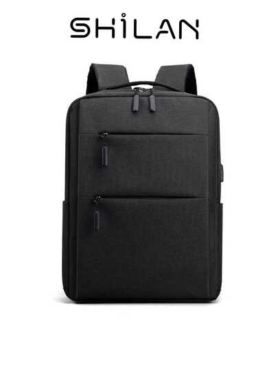 SHILAN Men's Commuting Business Backpack For Men And Women 15.6-Inch Large-Capacity Computer Bag Multi-Functional External USB Charging Port For Business Trips And Shopping More Convenient For Your Storage Travel Bags Laptop Bag