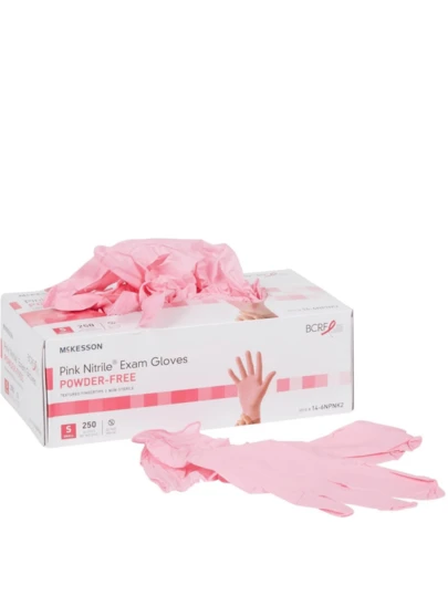 100pcs Pink Powder-Free Disposable Nitrile Gloves, High Elasticity & Thick, Hair Salon Pattern Embroidery, Auto Repair Nitrile Gloves, Waterproof Gloves, Suitable For Kitchen Cleaning, Tattoo, Hair Dyeing, Pet Care, Beauty Salon, Cleaning Supplies, Household Tools (No Packaging Box)