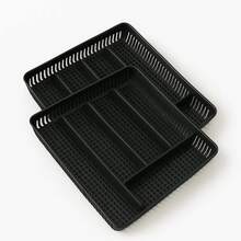 DuVlo 2 Organizadores De Cubiertos Diferentes Colores Y Modelos - 5 compartimientos negro - Ver 6