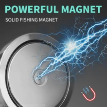 1pc Heavy-Duty Magnet Magnetism Hook Fishing Magnet With Stainless Steel Ring, High-Power Diameter Round 2.95inch Magnet Hook,For Ocean Retrieval Magnet Underwater Magnet River Salvage Magnet