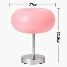 Modern Apple Glass Table Lamp Led Tricolor Light Usb Metal Base Bedside Nightstand Lamp Living Room Bedroom Home Decoration