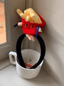 1 chiếc băng đô cài tóc hình khoai tây chiên và bánh mì kẹp thịt ngộ nghĩnh, phụ kiện chụp ảnh dễ thương cho các dịp lễ, sản phẩm mới mùa xuân/hè, phụ kiện đội đầu, băng đô cài tóc cho nữ. - Đỏ - Xem 4