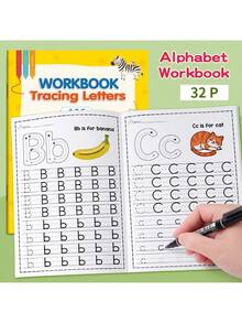 32 Pages Children's ABC Letter Tracing Workbook | Suitable For Preschool And Kindergarten A-Z Letter Practice | Fun Early Writing Book With Drawing Pages, Copybook, Magic Words, Beautiful Gift, Exercise Book, Interesting, Durable English Writing Book - 彩色 - 查看 2