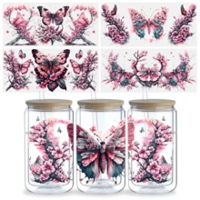 2D Flat Butterfly UV DTF Transfer Stickers - Suitable For Cups, Bottles, Stationery, Crafts, DIY Artwork - Easy To Apply, Durable, Homemade Decorations (Cup Not Included)