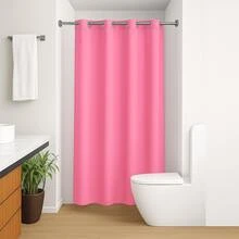Waterproof PVC Shower Curtain, Anti-Mildew, 1.40 X 1.80 - 淺粉色 - 查看 1
