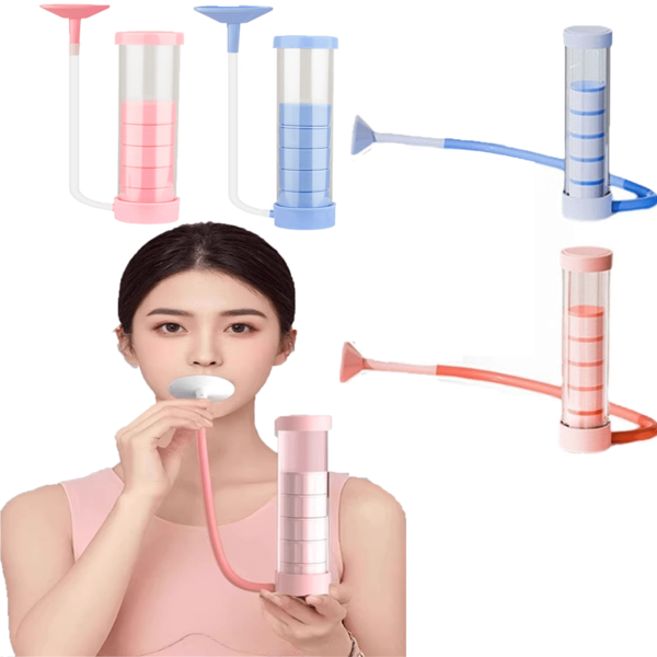 2 Pcs Breathing Exercise Device For Lungs, Holding Dumbbell Breathing Trainer, Abdominal Muscle Trainer, Deep Breathing Trainer Easy To Use And Clean, Facial Tightening Device, Home And Gym Fitness Equipment With 5 Levels Of Adjustable Resistance For Lung Capacity, Core Strength, Abdominal Exercise, Yoga, Pilates, Fitness Gift For Women And Men