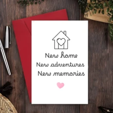 1pc Housewarming Card - "New Home, New Adventures, New Memories" Design, Decorated With Heart And House Patterns - Perfect Congratulatory Gift For New Homeowners, Housewarming Gift - Multicolor - View 8