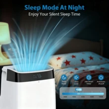 Aire acondicionado portátil con control remoto, 10000 BTU, unidad de CA silenciosa 3 en 1, 3 velocidades, temporizador de 24 horas, enfría la habitación hasta 450 metros cuadrados Pies - Blanco - Ver 5