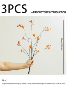 1PC 42.51Inch Artificial Nandina Domestica, Nandina Faux Branches For Vase, Artificial Plants For Shop Garden Office Home Decor, Artificial Plant Ficus Branch Fall Decor