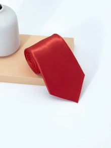 1 corbata de hombre, corbata de unicolor con cara fresca, de moda, simple y versátil, adecuada para bodas, celebraciones y trajes diarios, apta para todas las estaciones