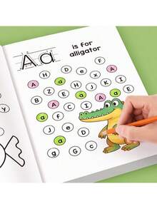32 Pages Children's ABC Letter Tracing Workbook | Suitable For Preschool And Kindergarten A-Z Letter Practice | Fun Early Writing Book With Drawing Pages, Copybook, Magic Words, Beautiful Gift, Exercise Book, Interesting, Durable English Writing Book - 彩色 - 查看 4