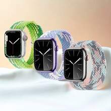 3 paquetes de correa elástica trenzada y ventilada compatible con Apple Watch Series 11 de 42 mm y 46 mm para hombres y mujeres, estilos deportivos y de ocio compatibles con Ultra de 49 mm, 45 mm, 44 mm, 46 mm, 42 mm, 41 mm, 40 mm y 38 mm, Ultra 2/Ultra, correa de nailon elástico tejido suave y casual, compatible con cierre de bucle único ajustable Series 11/10/9/8/7/6/5/4/3/2/1/SE