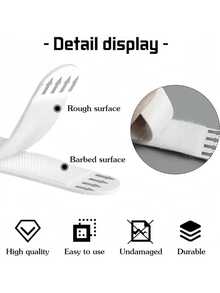 12 Pairs [24 Pcs] Nylon Picture Hanging Strips, No Drill Hooks, Frame Wall Art Ledge, Invisible Hook-And-Loop Glue, Double-Sided Wall Mounting