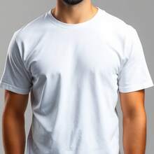 Comfortable Minimalist Printed T-Shirt - Blanco - Ver 3