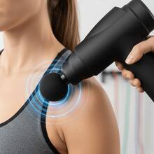 Upgraded Massage Gun, Suitable For Full-Body And Arm And Back Massage. 6/32-Speed Deep Tissue Massage Gun, Four Changeable Heads, Multiple Ways To Relax Muscles. Handheld Electric Muscle Massager, Suitable For Muscle Relaxation During Exercise And Fitness. Mini Version And Upgraded Version Available, Convenient And Durable, Exercise Helper - Black - View 5