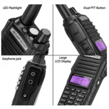 Walkie Talkie Baofeng Uv82 Uhf/vhf 128 Canale 8km Bandas De Frecuencia 25 | 12.5khz Color Negro - Negro - Ver 7