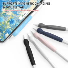 适用于第二代 Apple Pencil Pro 和 Apple Pencil (USB-C) 的符合人体工程学的硅胶保护套/保护壳 - 彩色 - 查看 3