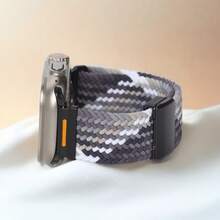 1Pc Braided Elastic Nylon Strap, Compatible With Apple Watch Series11 42mm 46mm For Men And Women,Compatible WithUltra 49mm 45mm 44mm 46mm 42mm 41mm 40mm 38mm Ultra 2/Ultra, Casual And Soft Nylon Elastic Woven Strap, Compatible With Single Loop Hook And Loop Adjustable 10/9/8/7/6/5/4/3/2/1/SE
