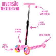 JustFun Children's Scooter 3 Led Wheels Foldable Kids Pink Scooter Kids - 淺粉色 - 查看 5