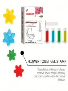 4 piezas/3 piezas Desodorante en gel para inodoro, Limpiador y desodorante de inodoro con estampado floral, Limpiador de inodoro, Gel desodorante, Ambientador de baño, Apto para inodoro, baño, artículos de limpieza