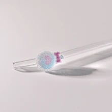 1PC Reusable Straw Set, Christmas Gift Decorative Glass Tube, Easy To Clean, Curved Glass Tube, Suitable For Juice Cocktail Milkshake, Lemonade, Coffee, Milkshake, Straw Cap Straw, Straw, Cup, Straw, Cup - Multicolor - View 4