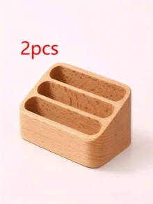 Wooden Desktop Business Card Display Stand, Memo Holder, Storage Box Wooden Office Card Organization Rack, Suitable For Office Desktop Storage, Desktop Display, Stand Mobile Phone, Stand Desk Accessories, Minimalist Style, Office And Home Finishing Design - Multicolor - View 14