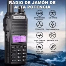 Walkie Talkie Baofeng Uv82 Uhf/vhf 128 Canale 8km Bandas De Frecuencia 25 | 12.5khz Color Negro - Negro - Ver 3