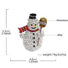 1pc Women's Christmas Snowman Brooch, Rhinestone Enamel Holiday Jewelry, Cute Winter Snowman Scarf And Broom Brooch Gift, Christmas Rhinestone Snowman Brooch, Lapel Pin, Adorable Christmas Clothing Decoration Brooch, Perfect Holiday Gift