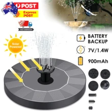 PORIYA Solar Powered Pond Pump Fountain, 6.3inch Floating With 6 Nozzles & LED Light, Direct-Drive For Bird Bath, Small Pond & Garden Deco