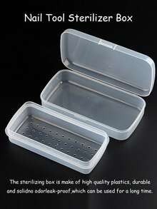 美甲工具消毒托盘 - 便携式透明塑料收纳盒，带过滤网，适用于镊子、美甲工具及其他美甲用品，设计时尚，经久耐用 - 彩色 - 查看 5